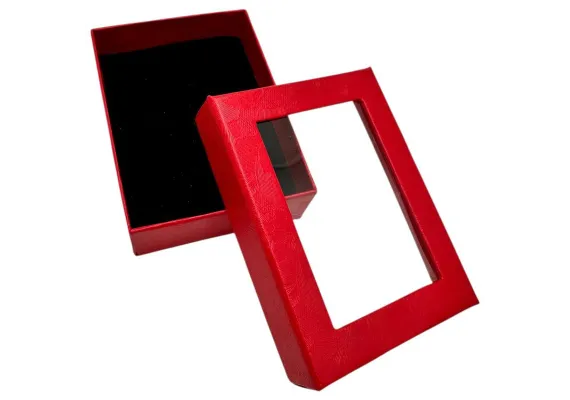 Haine si accesorii Engros - Cutie pentru Bijuterii Rosie 6.5x8.5cm – Organizator Compact si Elegant pentru Inele, Cercei si Accesorii, 