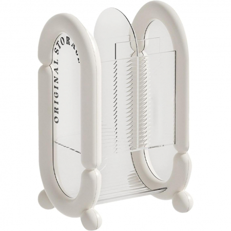 Articole pentru Casa Engros - Cutie pentru Depozitare Cosmetice, , pentru Pensule, Creioane si Buretei, 4 Compartimente, din Plastic, 12 x 10 x 20 cm, Alb