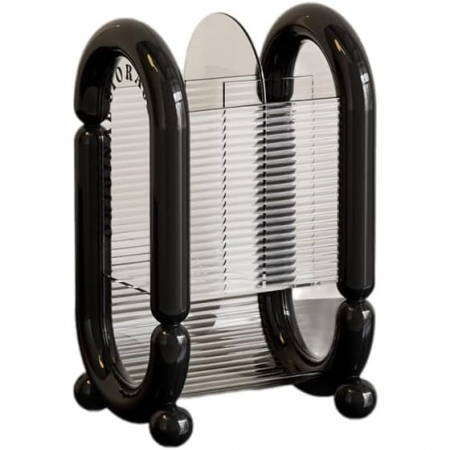 Articole pentru Casa Engros - Cutie pentru Depozitare Cosmetice, , pentru Pensule, Creioane si Buretei, 4 Compartimente, din Plastic, 12 x 10 x 20 cm, Negru