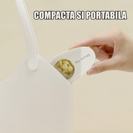 Cutie Taiat Pastile si Depozitare Medicamente, , Alba, 8x5x2.65 cm, Compacta si Portabila, Ideala Pentru Calatorii [3]