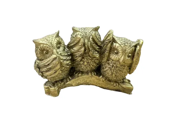 Articole pentru Casa Engros - Decoratiune Feng Shui din rasina, 3 Bufnite, 10.5×8×5cm, 