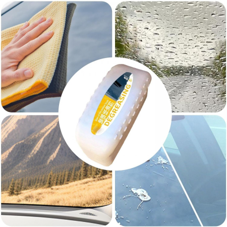 Degresant pentru Masina, , pentru Geamuri, Oglinda Retrovizoare, Parbriz, Agent de Curatare Puternic pentru Indepartarea Stratului de Murdarie, 120 ml, Alb-Galben [1]