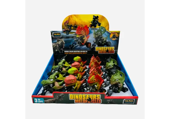 Dinozaur pe motocicleta, multicolor, 13×6cm, +3ani,   [0]