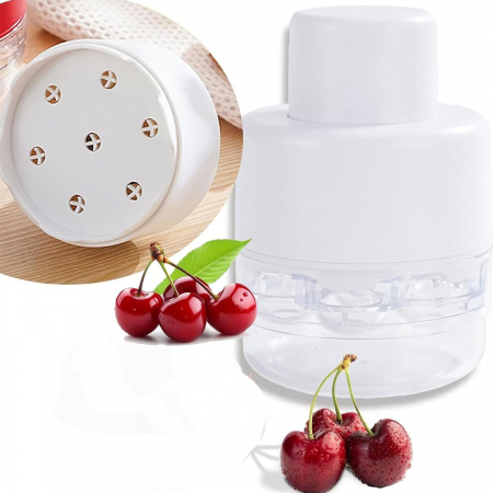 Dispozitiv de Scos Samburi, , Manual, cu 7 Gauri, pentru Cirese, 13 x 9.2 cm, din ABS, Alb [6]