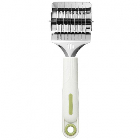 Articole pentru Casa Engros - Dispozitiv de taiat Taietei, , din Plastic cu Inox Razatoare, Curatator de Legume-Fructe, Maner Anti Alunecare, 22 x 6.5 cm Alb