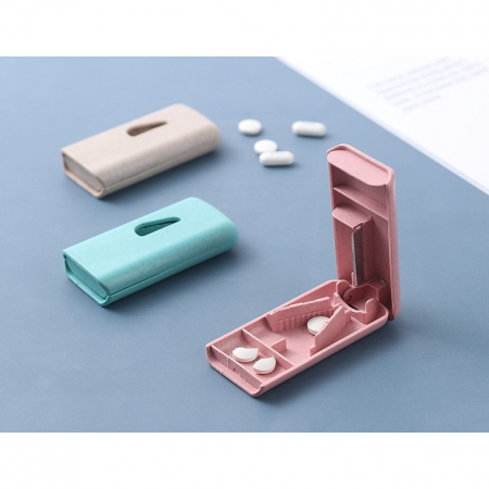 Dispozitiv taiere si depozitare medicamente, , Albastru, Plastic, 8 x 4 x 1.8 cm [5]