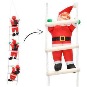 Decoratiuni si ornamente de Craciun Engros - Trei Moși pe scară decorativă 100 cm – decor suspendat de Crăciun