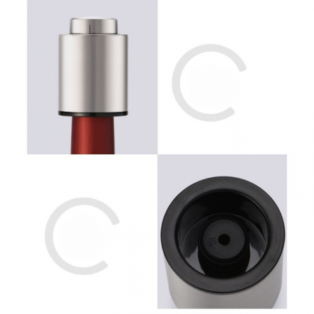 Dop de Etansare a Sticlei de Sampanie, , Data Etansare, Reutilizabil, Usor de Depozitat si Folosit, 4.5 x 4.5 x 8 cm, Gri [3]