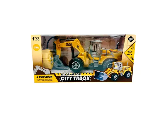 Excavator cu radiocomanda, City Truck, 27×13×11cm, acumulator inclus, +3ani,   [0]
