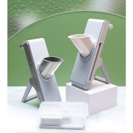 Feliator de Legume Multifunctional, , Taieturi Diferite, Razatoare pentru Bucatarie, Taietor de Cartofi, Presa Manuala, Pliabila, Extensibila, PP PET, 23.5x9.5x5.5 cm, Alb [2]