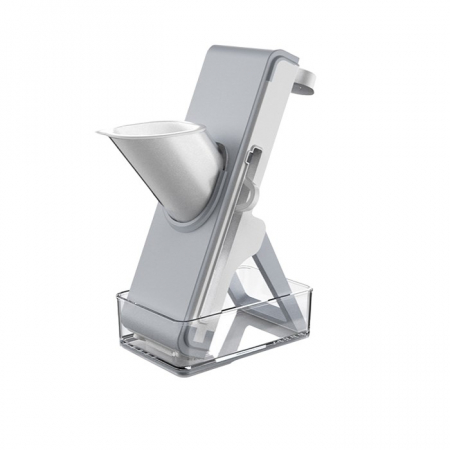 Articole pentru Casa Engros - Feliator de Legume Multifunctional, , Taieturi Diferite, Razatoare pentru Bucatarie, Taietor de Cartofi, Presa Manuala, Pliabila, Extensibila, PP PET, 23.5x9.5x5.5 cm, Alb