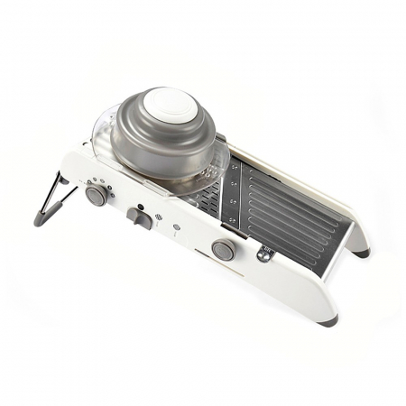 Articole pentru Casa Engros - Feliator Manual Multifunctional, , Usor de Folosit, pentru Legume, Fructe, Razatoare, Otel Inoxidabil, Accesoriu Bucatarie, 39 x 11.5 x 12.5 cm Alb