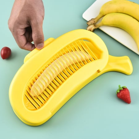 Feliator Multifunctional pentru Alimente, , Model Banana, pentru Legume si Fructe, Accesoriu pentru Bucatarie, 28.8x18.3 cm, Galben [4]