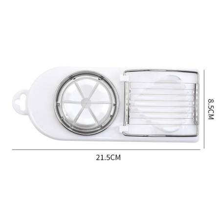 Feliator multifunctional  pentru oua, mozzarela, fructe, 2 forme de feliere, agatatoare, 20 cm, Alb [5]