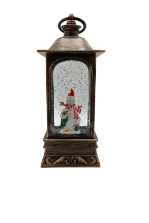 Decoratiuni luminoase de Craciun Engros - Felinar decorativ Craciun cu lumini LED si colinde, functional pe baterii si acumulator, 27.5x11.5x11.5cm