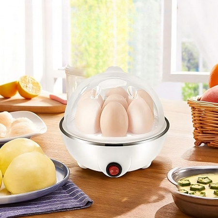 Fierbator de Oua Electric, Flipppy, Capacitate 7 oua, Aparat de fiert oua, 220V, Oprire Automata, 3 Moduri de Fiert Oua, 15 x 15 x 15 cm, Culoare Alb [6]