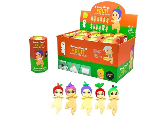 Electronice, Auto & Telefoane Engros - Figurina Mini Surpriza Seria Fructe – Blind Box Colectibil, Papusa Decorativa Draguta pentru Telefon sau Birou, 