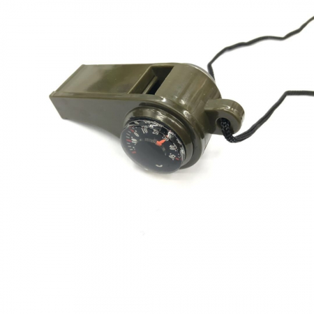 Fluier 3in1,  cu Busola si Termometru, pentru Drumetii, Negru [4]