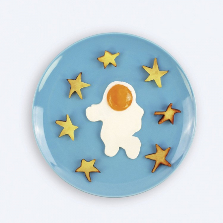 Forma pentru Alimente, , pentru Omlete/Prajituri/Clatite, din Silicon, Model Astronaut,15 x 11.5 x 2 cm, Alb [4]