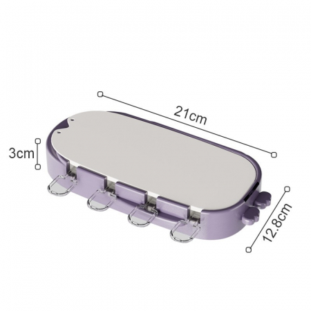 Forma pentru inghetata , 4 compartimente, forme cu animalute, materialsilicon si ABS, 21 x 12.8 x 3cm, mov [7]