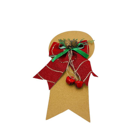 Fundita decorativa Craciun – 2 culori (rosu/auriu), cu conuri si clopotei – pentru usa, coronite si cadouri 17x15cm [3]