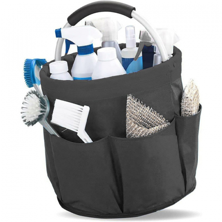 Geanta Cos pentru Scule de 17L, , Buzunare Exterioare, Cos de Picnic Portabil, Cos pentru Plaja, Cos pentru Curatenie, din Material Oxford 600 D, 28 x 28 x 28 cm, Negru [3]