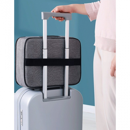 Geanta  pentru Depozitare Acte si Documente, Facturi, Carduri, cu Cod de Securitate, 2 Compartimente, Impermeabila, 37 x 10.5 x 27 cm, Gri [15]