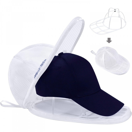 Husa de Spalare Sapca, , pentru Masina de Spalat, din Poliester, Circumferinta 53 cm, cu Fermoar, cu Suport Sapca, Alb [4]