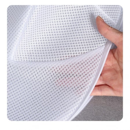 Husa de Spalare Sapca, , pentru Masina de Spalat, din Poliester, Circumferinta 53 cm, cu Fermoar, cu Suport Sapca, Alb [6]