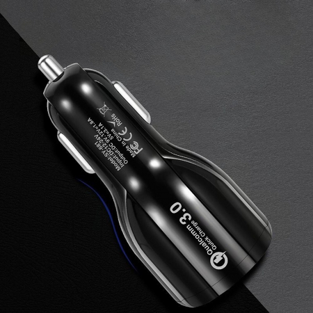 Incarcator Auto, , Pentru Bricheta, Incarcare Rapida, Interfata USB, 12V-24V, Negru [1]