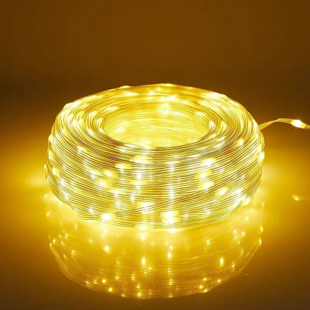 Instalatii de Craciun Engros - Instalatie LED sir 100 metri, 800LED-uri, galbena, tip banda cu led turnat, EnGross