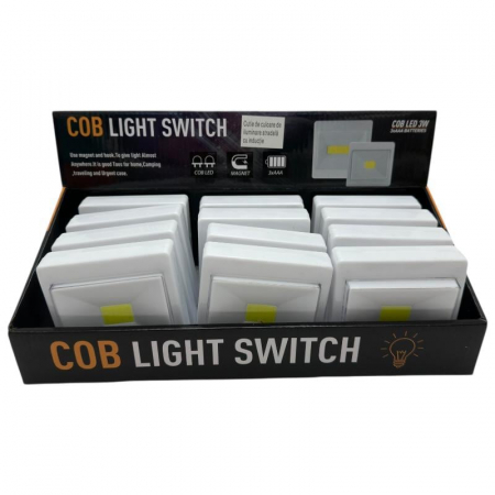 Intrerupator LED COB 3W cu iluminare prin inductie, montare magnetica, alimentare 3xAAA, lumina puternica si eficienta,  [1]