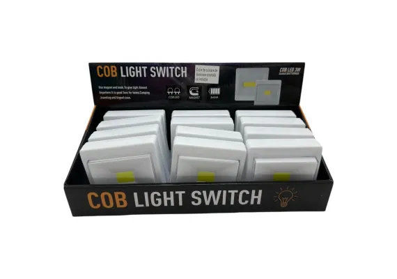 Bricolaj Engros - Intrerupator LED COB 3W cu iluminare prin inductie, montare magnetica, alimentare 3xAAA, lumina puternica si eficienta, 
