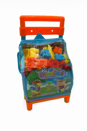 Jocuri de constructie si puzzle-uri - Set de Blocuri de Construit Play and Learn in Ambalaj Tip Troller , 27x14x12cm
