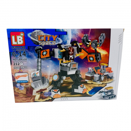 Joc de construcție pentru baieti Masini spațiale, +205piese, multicolor, 32×22×5cm+6ani,   [8]