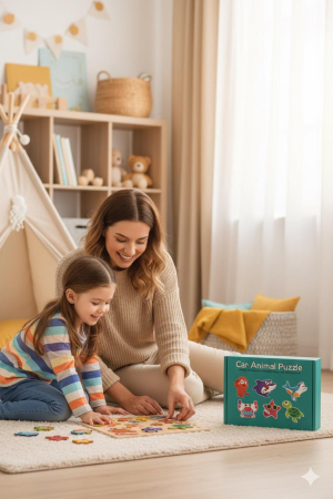 Puzzle Educativ pentru Copii – Car Animal Puzzle – Modele Diferite, 18x12cm [1]