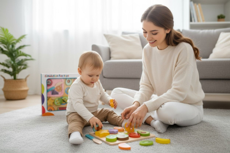 Joc Educativ din Lemn – Set Alimente si Accesorii de Gatit – Simulation Fun Toys, 30x30cm [2]