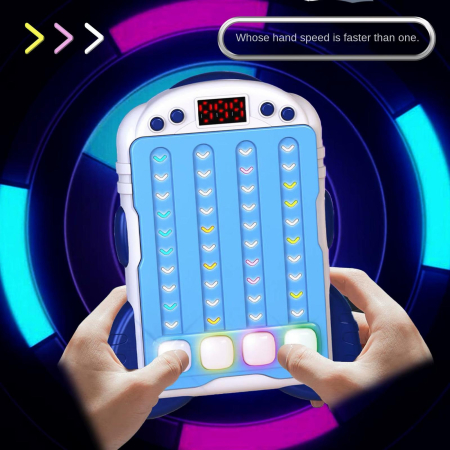 Joc Interactiv Rhythm Lumini Sunete – Jucarie Reflexe Rapide Afisaj Digital Turcoaz Alb [1]