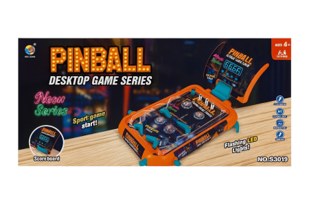 Jucarii interactive - Joc Pinball de Masa Arcade Neon Series – Flipper Lumini LED Sunete Scorul Digital Copii 4+
