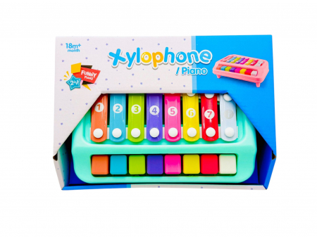 Jucarie 2in 1  Xilofon SI Pian  pentru bebeluși și copii mici, multicolor, 24.5×17×7cm, +18luni,  [3]