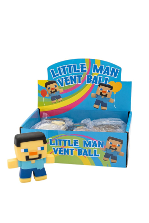 Jucarii antistres si senzoriale - Jucarie Antistres Figurina Om Bloc Albastru – Little Man Vent Ball Squishy Copii 3+