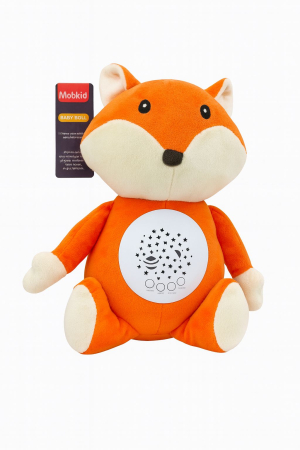 Jucarii interactive - Jucarie de Plus Vulpe cu Proiectie Luminoasa si Sunete Linistitoare pentru Bebelusi, 26x20x14cm