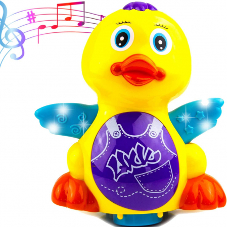 Jucărie interactiva Ratusca dragalasa cu sunete si lumini, Duck Amusing, 17×11×11cm, +3ani ,  [3]