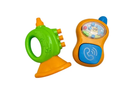 Articole pentru copii Engros - Jucarie zornaitoare pentru bebelusi in forma de trompeta si telefon – jucarie interactiva si educativa pentru cei mici, 