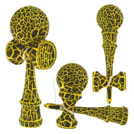Jucarii diverse Engros - Kendama din lemn 18 cm, cracked– model clasic cu design crapat, suprafata antialunecare