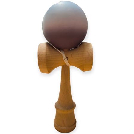 Jucarii diverse Engros - Kendama din lemn, 18cm, model gravat, bila multicolor, vopsea cauciucata mată, en-gros