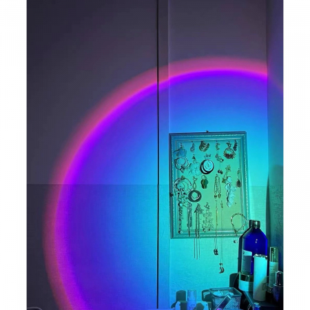 Lampa de veghe cu proiectie Multicolor RGB cu telecomanda, , lumina ambientala pentru atmosfera romantica, iepuras, Roz [4]