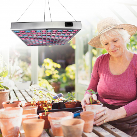 Lampa LED 15W , pentru cresterea plantelor in interior, material ABS, cu agatatoare, 25 x 25 cm, multicolor [2]