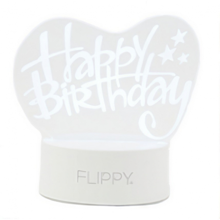 Lampa LED decorativa, , 3D, Happy Birthday, cu USB si baterii, 20 cm inaltime, din material acril, lumina multicolora si telecomanda inclusa, alb [7]