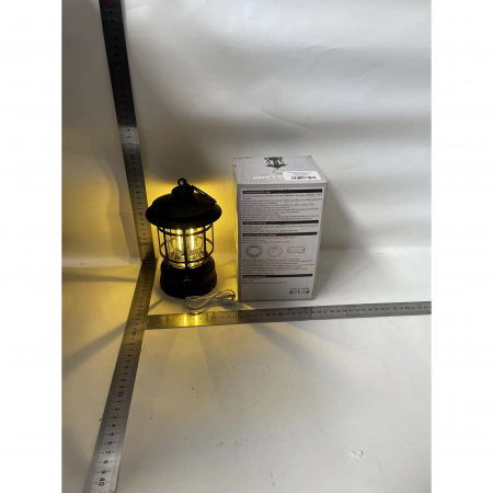 Lampa portabila camping, Felinar Vintage cu carlig, ABS, Iluminare 21 COB LED, Intensitate reglabila, 5W, , Negru [6]